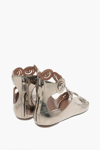 Back Zipped RHODIUM Flat Sandals