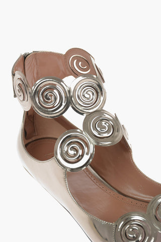 Back Zipped RHODIUM Flat Sandals