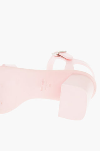 Squared Heel SOFT CAGE Rubber Slingback Sandals 8cm