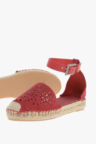 Espadrillas in Sangallo con Cinturino alla Caviglia