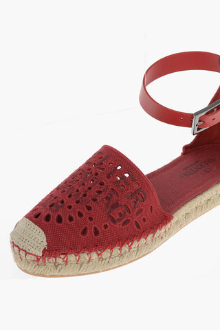 Espadrillas in Sangallo con Cinturino alla Caviglia
