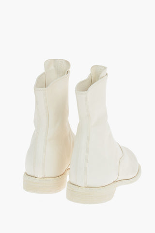 Front Zipped Horse Leather Booties