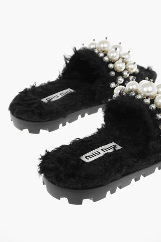 Pearls PARTY PROJECT Shearling Sliders