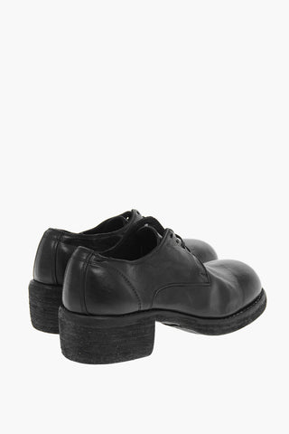 Scarpe Derby Allacciate in Pelle di Cavallo 4cm