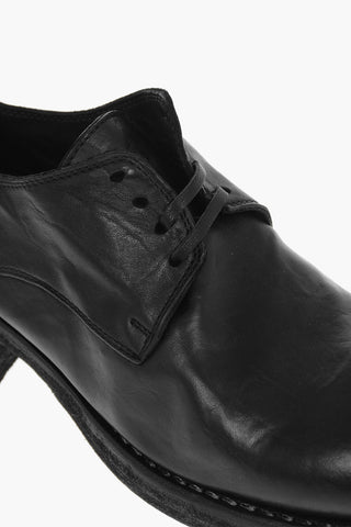 Scarpe Derby Allacciate in Pelle di Cavallo 4cm