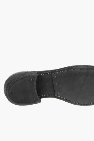 Scarpe Derby Allacciate in Pelle di Cavallo 4cm