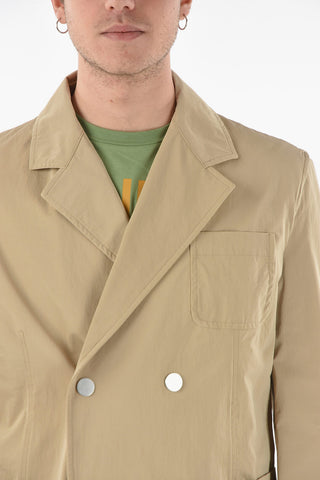 Blazer Doppiopetto in Nylon Stretch con Bottoni a Pressione