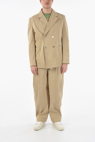 Blazer Doppiopetto in Nylon Stretch con Bottoni a Pressione
