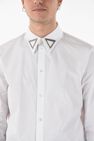 Camicia COMPACT in Cotone Popeline con Spille Removibili in Metallo