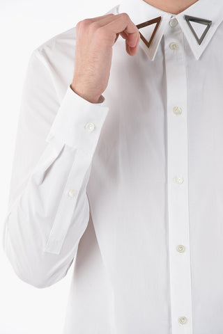 Camicia COMPACT in Cotone Popeline con Spille Removibili in Metallo
