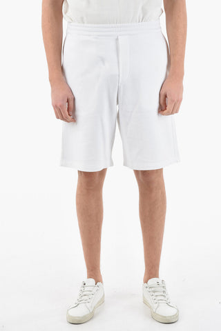Shorts con Elastico in Vita Tasca con Zip sul Retro e Logo in Rilievo