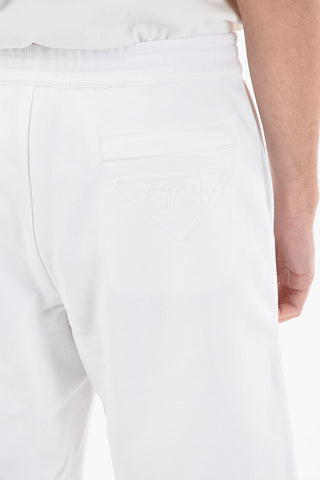 Shorts con Elastico in Vita Tasca con Zip sul Retro e Logo in Rilievo