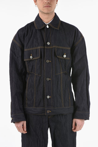 Giubbotto Sahariano METAL in Denim con Martingala Interna