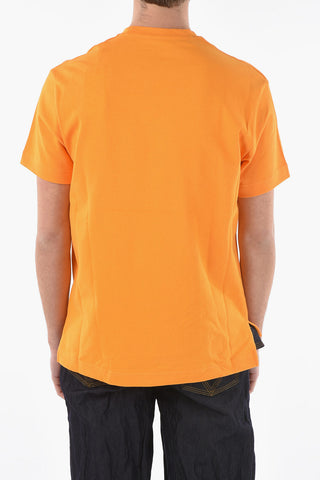 EMPORIO SUSTAINABILITY PROJECT Ribbed Crew-neck T-shirt with Lettering Print