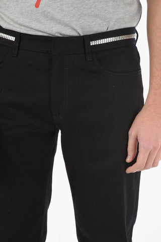 Jeans Skinny Fit con Dettaglio in Metallo Logato 15cm