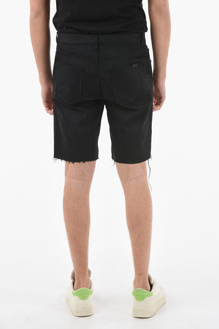 Shorts in Denim Sfrangiati