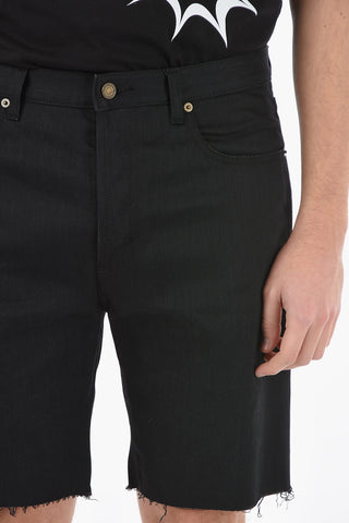 Shorts in Denim Sfrangiati