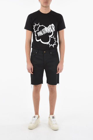 Shorts in Denim Sfrangiati