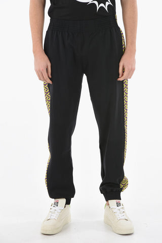 Waistband Joggers with Jacquard Logo Along the Leg