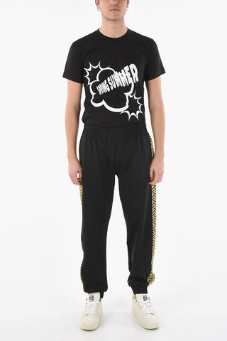 Waistband Joggers with Jacquard Logo Along the Leg