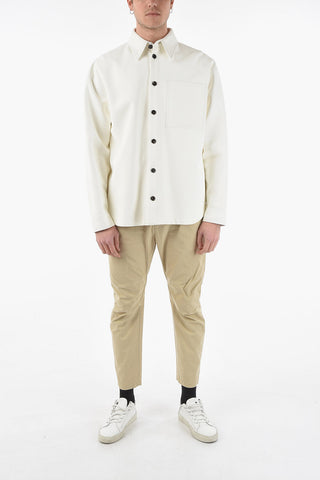 Breast-pocket SMOOTH BONDED Leather Overshirt