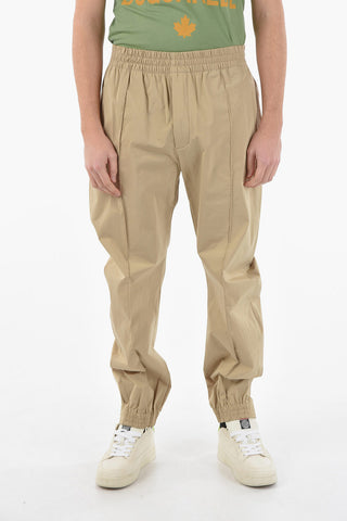 Buttoned Ankle Stretch Nylon Sweatpants