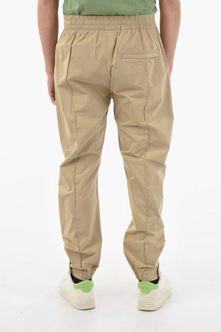 Buttoned Ankle Stretch Nylon Sweatpants