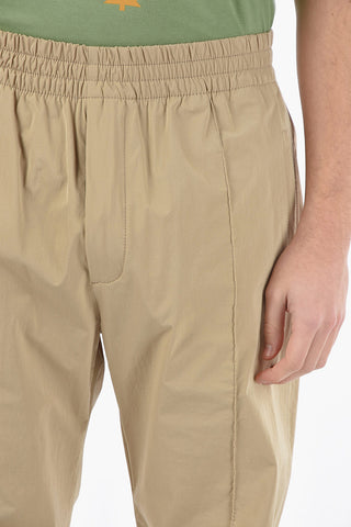 Buttoned Ankle Stretch Nylon Sweatpants