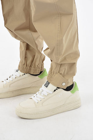 Buttoned Ankle Stretch Nylon Sweatpants