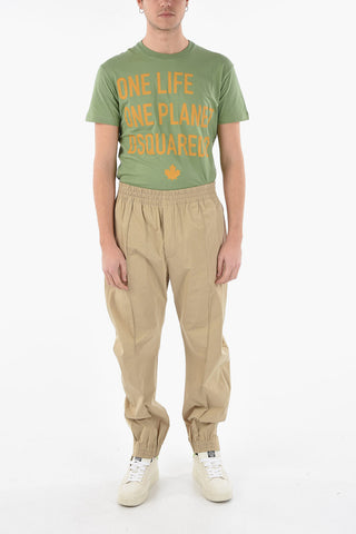 Buttoned Ankle Stretch Nylon Sweatpants