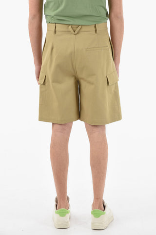 High-waisted Cotton Cargo Shorts