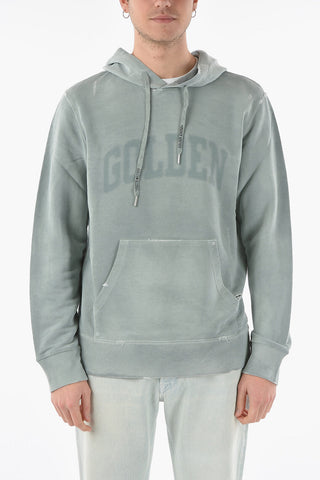 MIAMI JOURNEY Distressed Hoodie with Ton-sur-ton Lettering