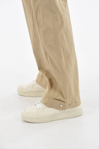 Single-pleated Stretch Nylon Pants with Belt