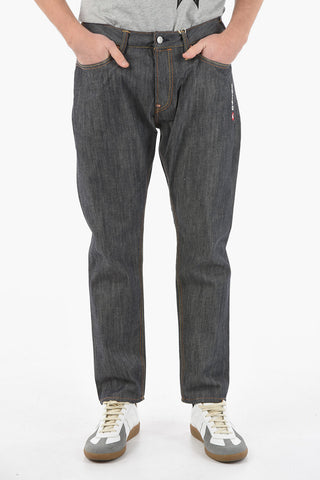 Daicock Printed Denims with Delavé Effect and Back Logo Patch 18cm