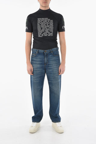 Stone-washed Straight-leg Denims