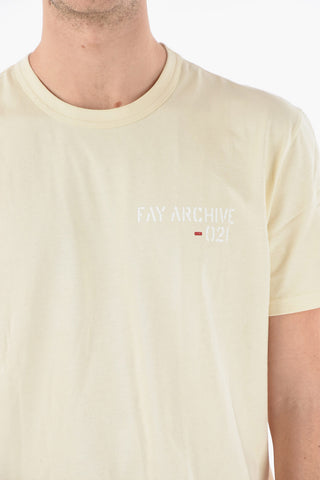 ARCHIVE 021 Jersey Crew-neck T-shirt with Delavé Effect and Lettering