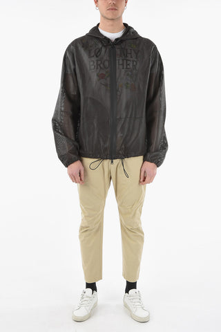 Hooded SEMIPLONGE Perforated Leather Jacket