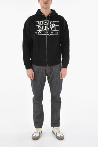Fleeced Cotton MITCHEL FIT Sweatshirt with Contrasting Print