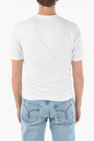 MAN Crew-neck T-shirt with Skull Print and Gathers at the Hem