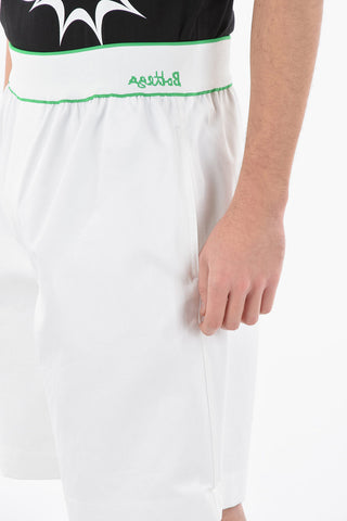 Logoed Elastic Waistband Cotton Shorts