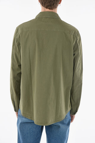 Stretch Cotton Shirt with Double Breast Pocket