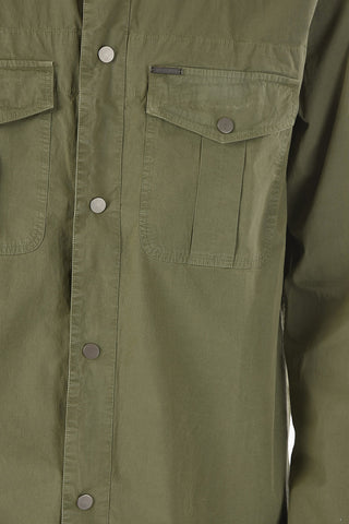 Stretch Cotton Shirt with Double Breast Pocket