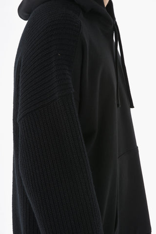 VLTN Virgin Wool Hoodie With Maxi front Pocket