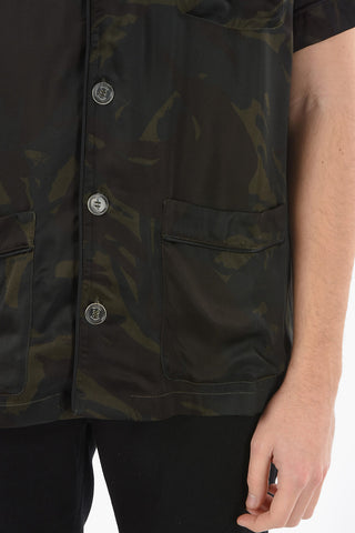 Camouflage Patterned PAJAMA Satin Shirt