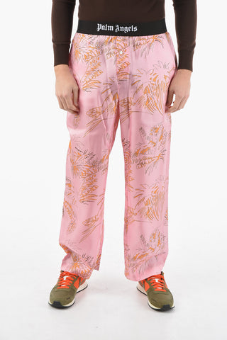Plant Motif PAJAMA Silk Pants