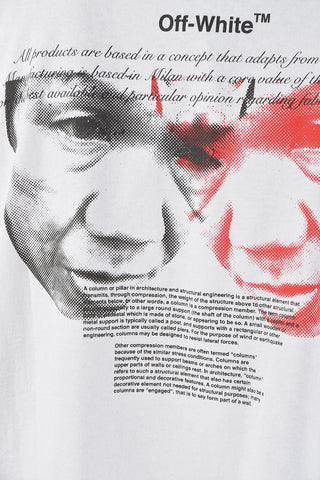 Mock Neck HALFTONE FACES Printed T-Shirt