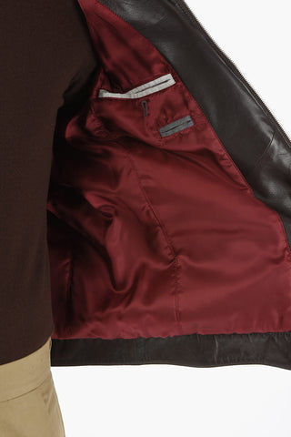 Giubbotto In Pelle e tasche con Zip