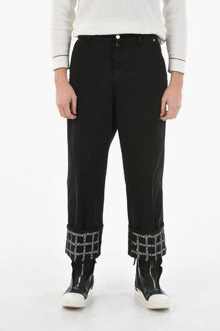 Logoed Cuff Wide Leg Jeans 26cm