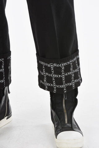 Logoed Cuff Wide Leg Jeans 26cm