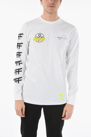 Long-sleeved BK_SPRAY Printed T-Shirt